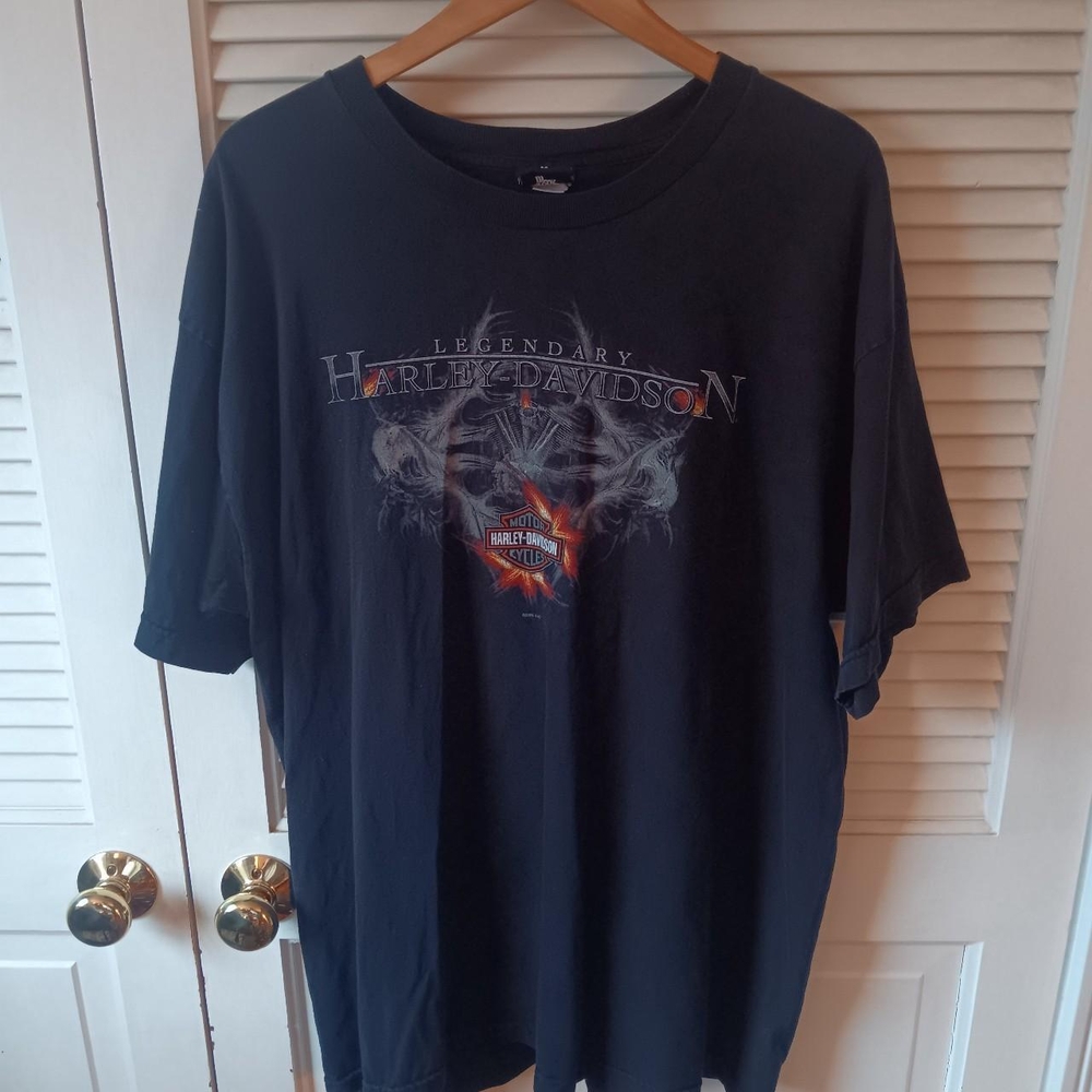 Harley-Davidson Dark Tee with Fiery Graphic